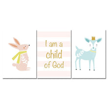 Load image into Gallery viewer, Baby Nursery Wall Art Canvas Posters Prints Cartoon Deer Rabbit Painting Nordic Kids Decoration Picture Children Bedroom Decor - SallyHomey Life's Beautiful