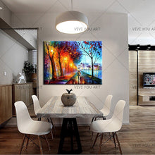 Load image into Gallery viewer,   100% Hand Painted  Leonid City Couple Umbrella Oil Painting  Unique Gift On Canvas Home Decor Wall Pictures For Living Room