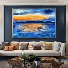 Load image into Gallery viewer, 100% Hand Painted Seaside Sunset Scenery Oil Painting On Canvas Wall Art Frameless Picture Decoration For Live Room Home Decor