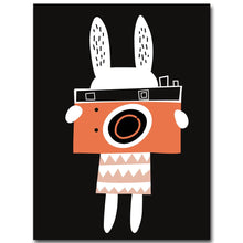 Load image into Gallery viewer, Dog Cat Cartoon Animal Smile Face Art Canvas Poster Minimalist Print Motivational Picture Kids Room Decoration - SallyHomey Life's Beautiful