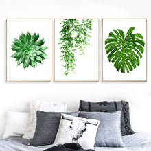 Load image into Gallery viewer, Nature Monstera Ivy Green Leaves Plants Wall Art Canvas Painting Nordic Posters And Prints Wall Pictures For Living Room Decor - SallyHomey Life's Beautiful