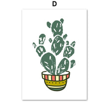 Load image into Gallery viewer, Cartoon Cactus Aloe Flower Wall Art Canvas Painting Nordic Poster And Prints Plants Wall Pictures For Living Room Home Decor - SallyHomey Life's Beautiful