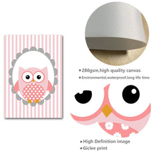 Load image into Gallery viewer, Owl Woodland Animal Wall Art Canvas Poster Nursery Prints Cartoon Painting Nordic Picture Baby Girl Bedroom Decor - SallyHomey Life's Beautiful