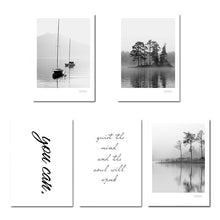 Load image into Gallery viewer, Scandinavian Landscape Canvas Poster Nordic Style Lake Boat Forest Nature Wall Art Print Painting Decoration Pictures Home Decor - SallyHomey Life's Beautiful