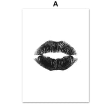 Load image into Gallery viewer, Black White Fashion Girl Lip Butterfly Wall Art Canvas Painting Nordic Posters And Prints Wall Pictures For Living Room Decor - SallyHomey Life's Beautiful