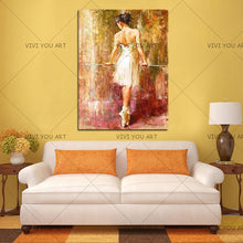 Load image into Gallery viewer, 100% Hand Painted  Ballet Dancer Oil Painting on Canvas High Quality Dance Room Figure Paintings for Home Decor