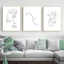 Load image into Gallery viewer, Abstract Lady Line Drawing Picture Home Decor Nordic Canvas Painting Wall Art Figure Body Hand Posters and Print for Living Room - SallyHomey Life's Beautiful