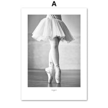 Load image into Gallery viewer, Black White Ballet Dance Girl Violin Wall Art Canvas Painting Nordic Posters And Prints Wall Pictures For Living Room Home Decor - SallyHomey Life's Beautiful