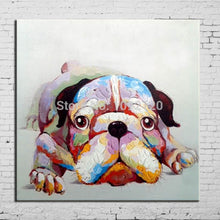 Load image into Gallery viewer, 100% Hand Painted Dog Oil Painting On Canvas Handpainted Lovely Animal Paintings For Living Room Home Decorations