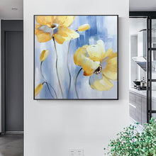 Load image into Gallery viewer, 100% Hand Painted Abstract Yellow Flowers Oil Painting On Canvas Wall Art Frameless Picture Decoration For Live Room Home Decor