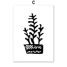 Load image into Gallery viewer, Plant Cactus Leaves Wall Art Canvas Painting Black And White Posters And Prints Wall Pictures Paintings For Living Room Wall - SallyHomey Life's Beautiful