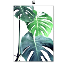 Load image into Gallery viewer, Monstera Green Big Leaves Quotes Wall Art Canvas Painting Nordic Posters And Prints Wall Pictures For Living Room Bedroom Decor - SallyHomey Life's Beautiful
