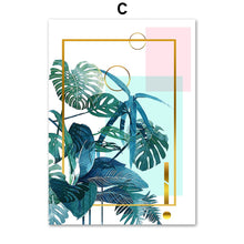 Load image into Gallery viewer, Plant Banana Leaf Monstera Golden Lines Nordic Posters And Prints Wall Art Canvas Painting Wall Pictures For Living Room Decor - SallyHomey Life's Beautiful