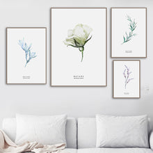 Load image into Gallery viewer, Magnolia Flower Bamboo Leaves Wall Art Canvas Painting Nordic Posters And Prints Plants Wall Pictures For Living Room Home Decor - SallyHomey Life's Beautiful