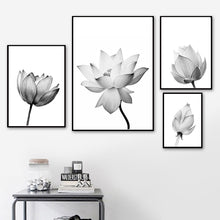 Load image into Gallery viewer, Nature Lotus Flower Bud Wall Art Canvas Painting Nordic Posters And Prints Black White Wall Pictures For Living Room Home Decor - SallyHomey Life's Beautiful