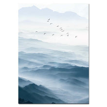 Load image into Gallery viewer, Foggy Mountain Landscape Wall Art Canvas Posters Nordic Style Prints Paintings Wall Picture for Living Room Home Decor - SallyHomey Life's Beautiful