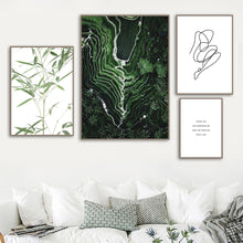 Load image into Gallery viewer, Green Terraced Field Bamboo Abstract Girl Wall Art Canvas Painting Nordic Posters And Prints Wall Pictures For Living Room Decor - SallyHomey Life's Beautiful