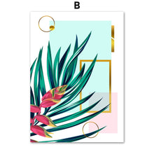 Load image into Gallery viewer, Plant Banana Leaf Monstera Golden Lines Nordic Posters And Prints Wall Art Canvas Painting Wall Pictures For Living Room Decor - SallyHomey Life's Beautiful