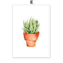 Load image into Gallery viewer, Succulents Cactus Pink Flower Wall Art Canvas Painting Nordic Posters And Prints Plants Wall Pictures For Living Room Home Decor - SallyHomey Life's Beautiful