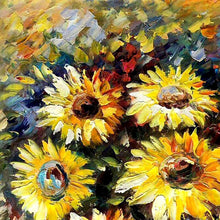 Load image into Gallery viewer, 100% Hand Painted Abstract Sunflower Art Oil Painting On Canvas Wall Art Frameless Picture Decoration For Live Room Home Decor