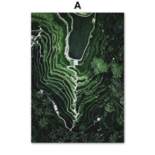 Load image into Gallery viewer, Green Terraced Field Bamboo Abstract Girl Wall Art Canvas Painting Nordic Posters And Prints Wall Pictures For Living Room Decor - SallyHomey Life's Beautiful