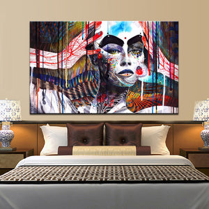 Abstract Art Poster and HD Print on Canvas Wall Art Painting Abstract Colorful Witch Decorative Pictures for Living Room Decor - SallyHomey Life's Beautiful