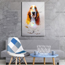 Load image into Gallery viewer, 100% Hand Painted Home Decor Wall Art Pictures Oil Painting On Canvas Big Ears Dog Picture For Living Room Home Decor