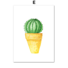 Load image into Gallery viewer, Succulents Green Potted Cactus Wall Art Canvas Painting Nordic Posters And Prints Plant Wall Pictures For Living Room Home Decor - SallyHomey Life's Beautiful