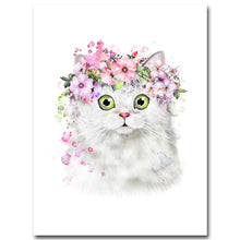 Load image into Gallery viewer, Kawaii Animal Rabbit Cat Nursery Canvas Poster Canvas Prints Wall Art Painting Wall Pictures for Children Living Room Home Decor - SallyHomey Life's Beautiful