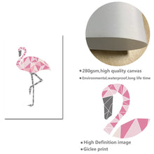 Load image into Gallery viewer, Geometry Flamingo Heart Wall Art Canvas Posters and Prints Nordic Style Abstract Painting Wall Picture Modern Home Decoration - SallyHomey Life's Beautiful