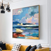 Load image into Gallery viewer, 100% Hand Painted Abstract Seaview Art Oil Painting On Canvas Wall Art Wall Adornment Pictures Painting For Live Room Home Decor
