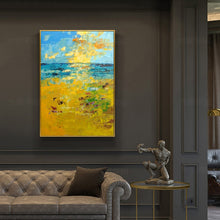 Load image into Gallery viewer, 100% Hand Painted Abstract Golden Beach Oil Painting On Canvas Wall Art Frameless Picture Decoration For Live Room Home Decor