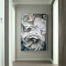 Load image into Gallery viewer, 100% Hand Painted Super Realism White Flowers Petals Art Oil Painting On Canvas Wall Art Wall Painting For Live Room Home Decor