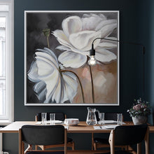 Load image into Gallery viewer, 100% Hand Painted Modern White Flowers Art Painting On Canvas Wall Art Wall Painting Adornment pictures For Live Room Home Decor