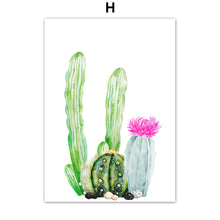 Load image into Gallery viewer, Succulents Cactus Pink Flower Wall Art Canvas Painting Nordic Posters And Prints Plants Wall Pictures For Living Room Home Decor - SallyHomey Life's Beautiful
