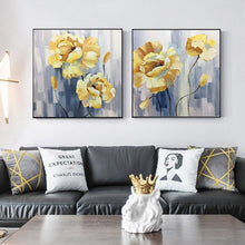 Load image into Gallery viewer, 100% Hand Painted Abstract Yellow Flowers Oil Painting On Canvas Wall Art Frameless Picture Decoration For Live Room Home Decor