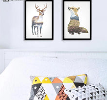 Load image into Gallery viewer, Rabbit Deer Animal Silhouette Poster Prints Minimalism Wall Art Canvas Painting Nordic Style Picture Home Decor - SallyHomey Life's Beautiful