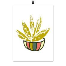 Load image into Gallery viewer, Cartoon Cactus Aloe Flower Wall Art Canvas Painting Nordic Poster And Prints Plants Wall Pictures For Living Room Home Decor - SallyHomey Life's Beautiful