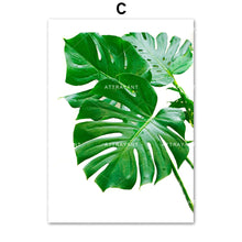Load image into Gallery viewer, Green Fresh Leaf Monstera Plant Wall Art Canvas Painting Nordic Posters And Prints Wall Pictures For Living Room Bedroom Decor - SallyHomey Life's Beautiful