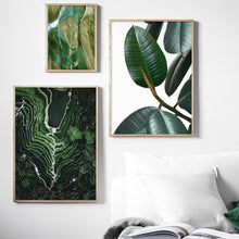 Load image into Gallery viewer, Rubber Tree Green Leaf Terraced Quotes Wall Art Canvas Painting Nordic Posters And Prints Wall Pictures For Living Room Decor - SallyHomey Life's Beautiful