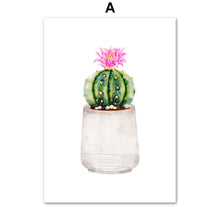 Load image into Gallery viewer, Succulents Cactus Pink Flower Wall Art Canvas Painting Nordic Posters And Prints Plants Wall Pictures For Living Room Home Decor - SallyHomey Life's Beautiful