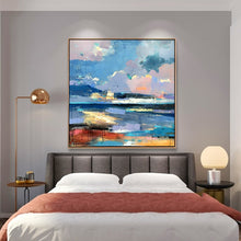 Load image into Gallery viewer, 100% Hand Painted Abstract Seaview Art Oil Painting On Canvas Wall Art Wall Adornment Pictures Painting For Live Room Home Decor
