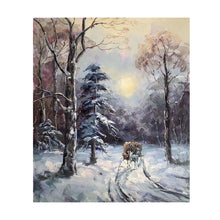 Load image into Gallery viewer, 100% Hand Painted Snow Landscape Art Oil Painting On Canvas Wall Art Frameless Picture Decoration For Live Room Home Decor Gift