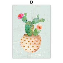 Load image into Gallery viewer, Plants Cactus Flower Nursery Wall Art Canvas Painting Nordic Posters And Prints Wall Pictures For Living Room Bed Room Decor - SallyHomey Life's Beautiful