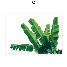 Load image into Gallery viewer, Green Big Palm Leaf Monstera Banana Leaf Wall Art Print Canvas Painting Nordic Posters And Prints Wall Pictures For Living Room - SallyHomey Life's Beautiful