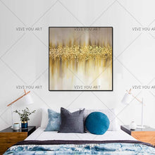 Load image into Gallery viewer, Large Abstract Painting Original Texture Modern Sky Light Blue Silver And Gold Foil Metal Glitter White Painting Hand pained