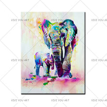 Load image into Gallery viewer,   100% Hand Painted  Abstract Elephants Oil Painting Modern Home Wall Decoration Art Pictures Handmade Animal Paintings on Canvas Large