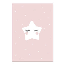 Load image into Gallery viewer, Cute Moon Star Baby Nursery Wall Art Canvas Posters Prints Cartoon Painting Nordic Kids Decoration Picture Baby Bedroom Decor - SallyHomey Life's Beautiful