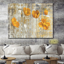 Load image into Gallery viewer, 100% Hand Painted Abstract Yellow Flowers Art Oil Painting On Canvas Wall Art Wall Adornment Pictures For Living Room Home Decor