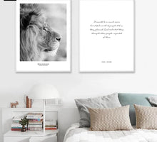 Load image into Gallery viewer, Scandinavian Black White Poster Nordic Canvas Wall Art Print Africa Animal Lion Painting Decorative Picture Home Decoration - SallyHomey Life's Beautiful